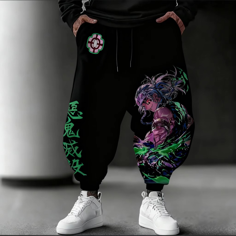 Winter Clothing In Japan - กางเกงวอร์มผู้ชายลายอนิเมะดาบพิฆาตอสูร คอลเลคชั่นฤดูใบไม้ร่วง/ฤดูหนาว ลายอุซุย เท็นเก็น สไตล์ฮาราจูกุ ทรงหลวม