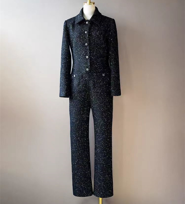 Winter Clothing For Woman - ชุดจั๊มสูทผ้าทวีดแฟชั่นแขนยาวสไตล์ยุโรปแบบสั่งตัดสำหรับผู้หญิง คอลเลคชั่นฤดูหนาว 2025 รุ่นใหม่