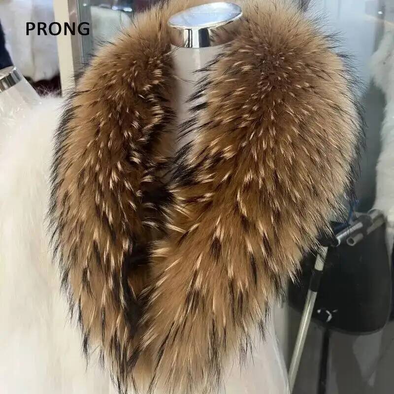 Winter Clothing Gear - ปกขนแรคคูนธรรมชาติผ้าพันคอขนเฟอร์แท้สำหรับผู้หญิงผ้าพันคอขนสัตว์คลุมไหล่ให้ความอบอุ่นหรูหราสำหรับฤดูหนาว