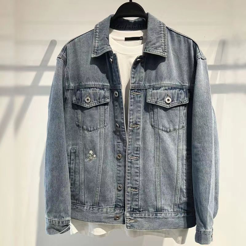 Winter Clothes Shop - เสื้อโค้ทคาวบอยทรงกระดุมสไตล์ฤดูใบไม้ร่วงสำหรับผู้ชาย ราคาถูกสุดๆ ทันสมัย สไตล์ Y2K ลุคเกาหลี