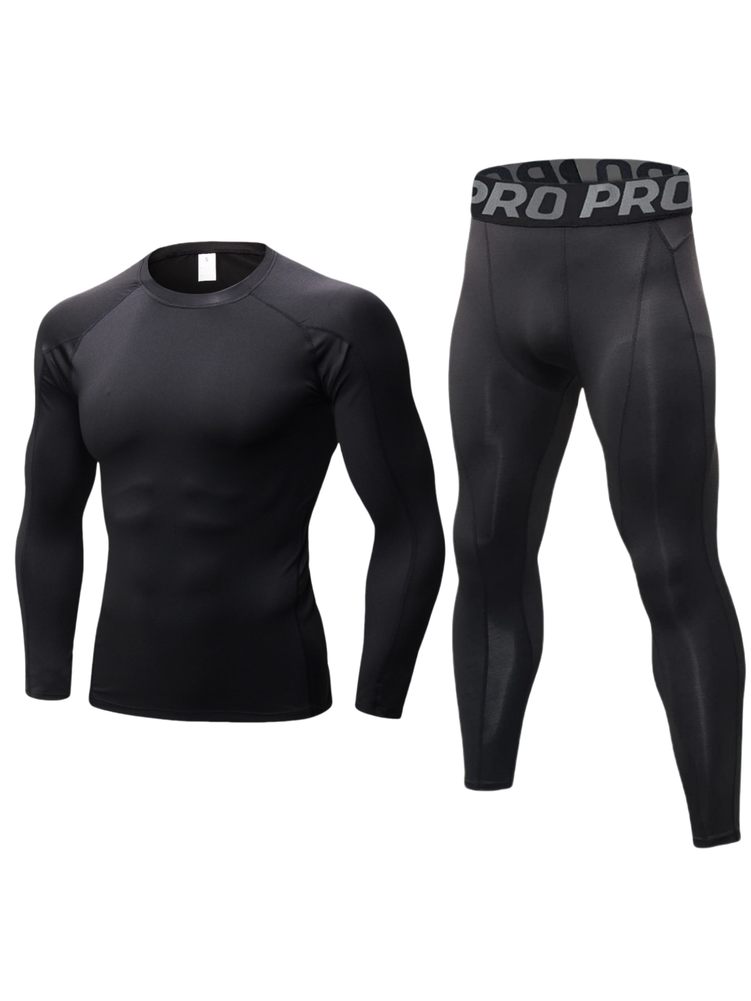 Thermal Base Layer - ชุดรัดรูปสำหรับผู้ชายเสื้อเชิ้ตแขนยาวสำหรับออกกำลังกายเสื้อรัดรูปให้ความอบอุ่นในฤดูหนาวเสื้อและล่าง
