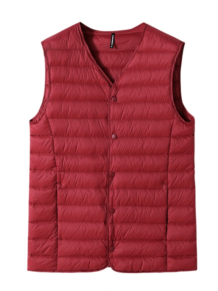Padded Vest Gilet - เสื้อกั๊กผู้ชายคอวีใหม่2023ฤดูหนาวเสื้อกั๊กขนเป็ดสีขาว80% แจ็คเก็ตแขนกุดน้ำหนักเบาให้ความอบอุ่น8XL ไซส์ใหญ่พิเศษ