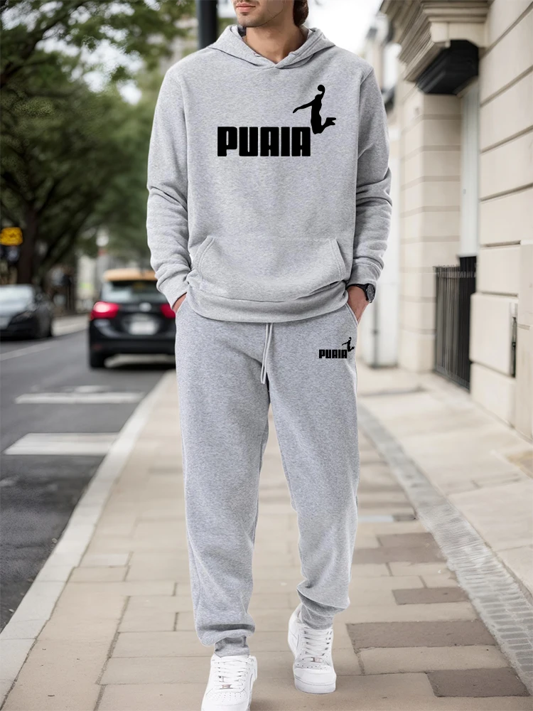 Winter Clothing Gear - ชุดเซ็ตผู้ชาย/เสื้อฮู้ด/กางเกงขายาว ฤดูใบไม้ร่วง-ฤดูหนาว 2026 ชุดลำลองสปอร์ต เสื้อฮู้ดแบบสวมหัวและกางเกงขายาว แฟชั่นแนวสตรีท