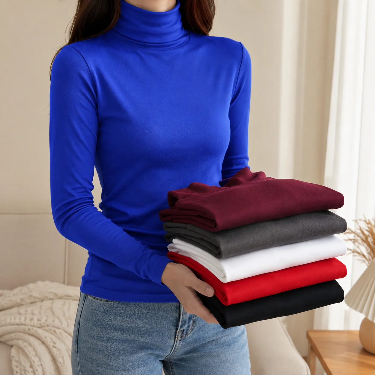 Thermal Base Layer - เสื้อคอเต่ากันหนาวสำหรับผู้หญิง ปี 2026 ฤดูใบไม้ร่วง ฤดูหนาว อบอุ่น