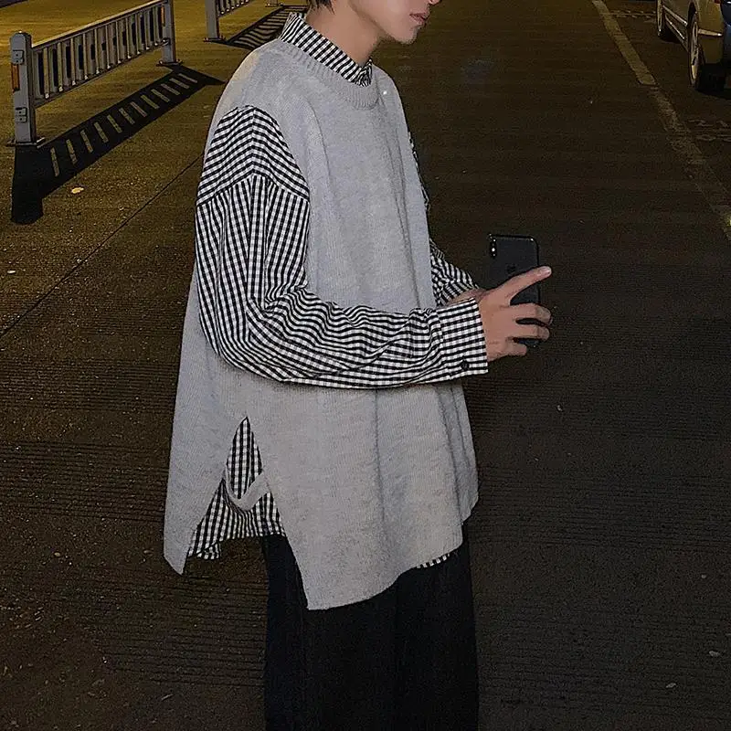 Winter Clothes Shop - เสื้อสเวตเตอร์ถักสำหรับผู้ชายเสื้อโค้ทเสื้อกั๊กแขนกุดสไตล์เกาหลี