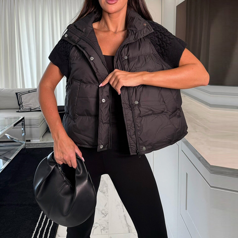 เสื้อกั๊กผู้หญิงทรงสั้นแบบมีสไ - Padded Vest Gilet บทวิจารณ์และราคา