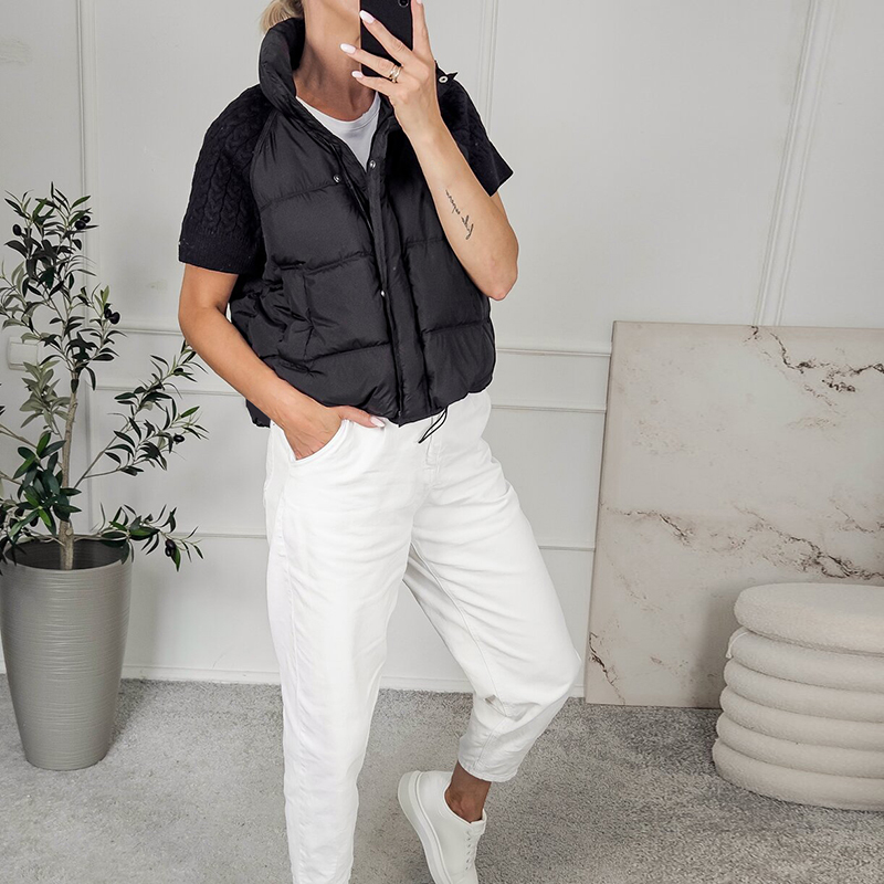 เสื้อกั๊กผู้หญิงทรงสั้นแบบมีสไ - Padded Vest Gilet บทวิจารณ์และราคา