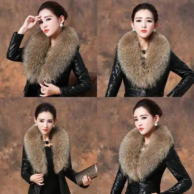 ปกขนแรคคูนธรรมชาติผ้าพันคอขนเฟ - Winter Clothing Gear บทวิจารณ์และราคา