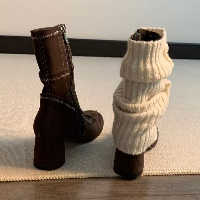 รองเท้าบูทส้นสูงแบบผูกโบว์สำหร - Winter Clothing For Woman บทวิจารณ์และราคา