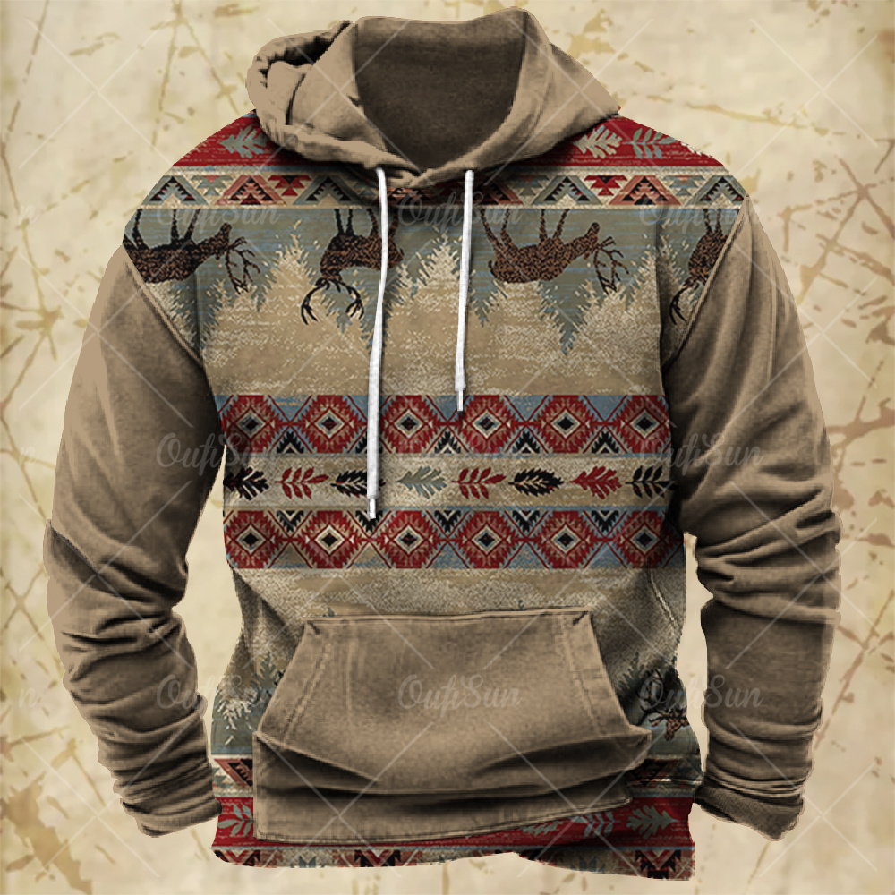 ผู้ชายHooded Vintageพิมพ์Sweat - Winter Clothes Shop บทวิจารณ์และราคา