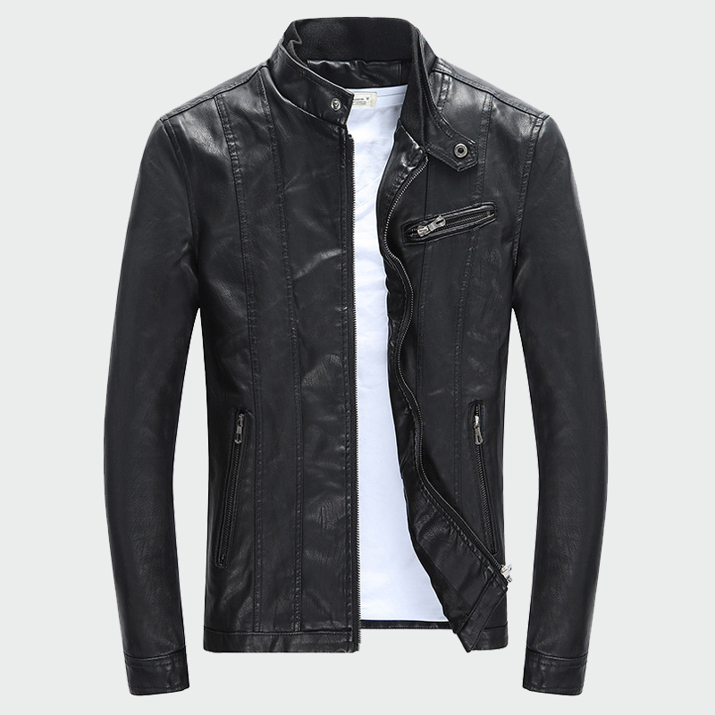 ชาย PU เสื้อแจ็คเก็ตฤดูใบไม้ร่ - Winter Clothes Shop บทวิจารณ์และราคา