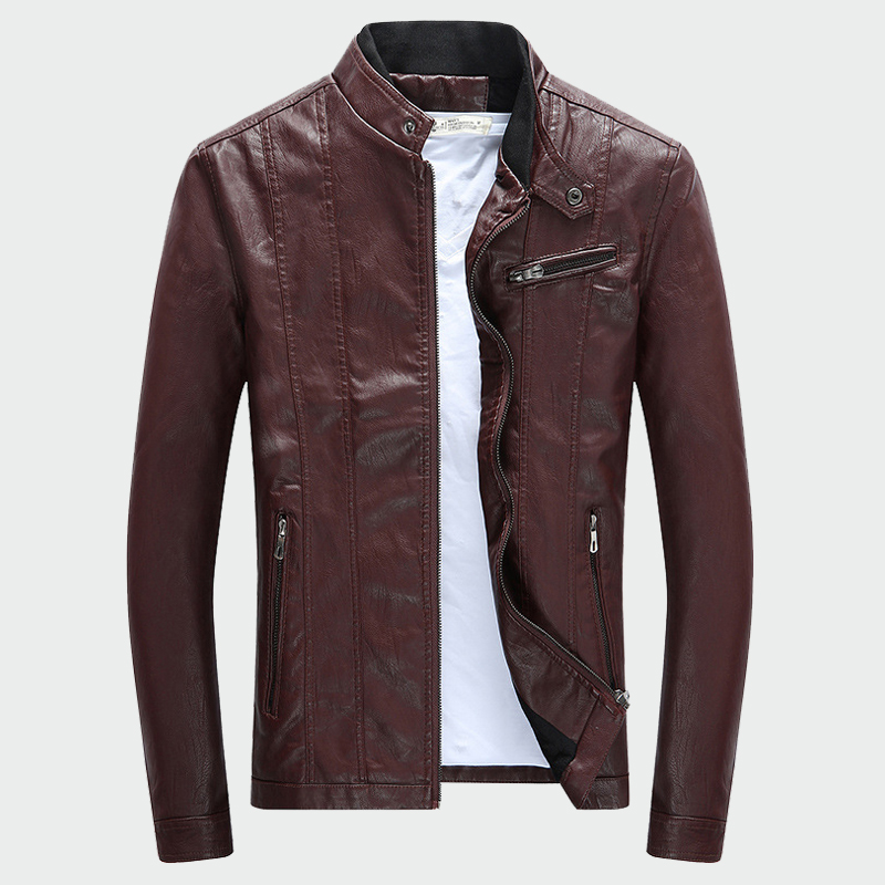 ชาย PU เสื้อแจ็คเก็ตฤดูใบไม้ร่ - Winter Clothes Shop บทวิจารณ์และราคา