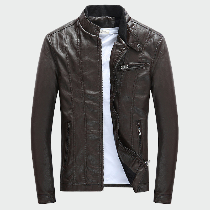 ชาย PU เสื้อแจ็คเก็ตฤดูใบไม้ร่ - Winter Clothes Shop บทวิจารณ์และราคา