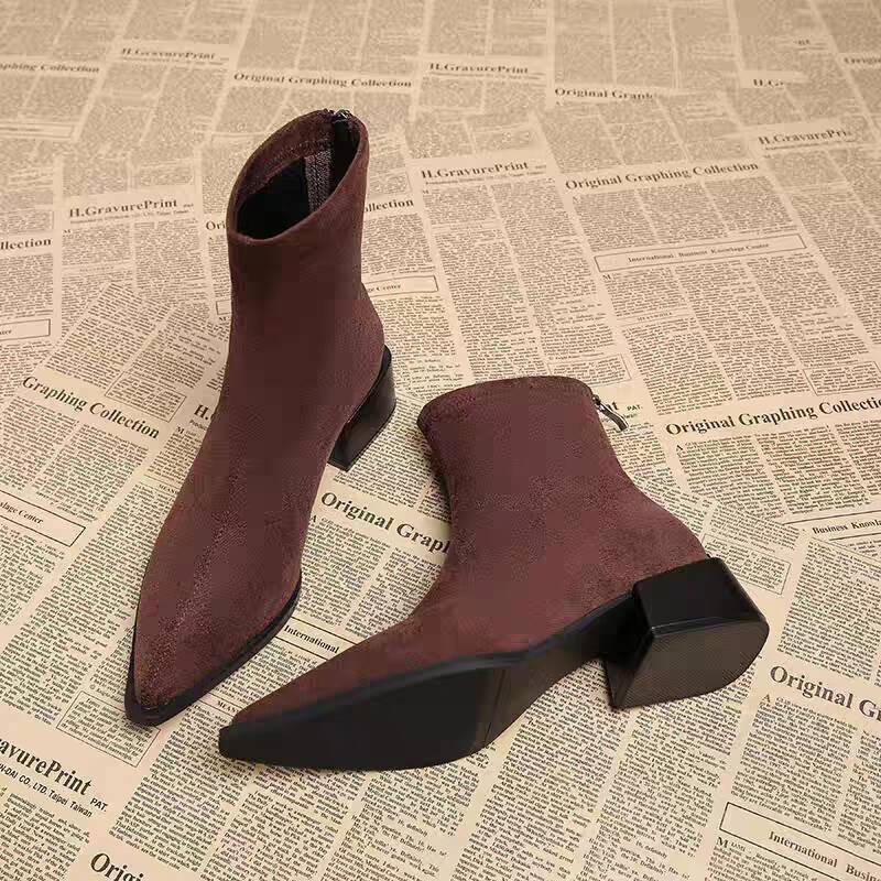 รองเท้าบูทส้นเตี้ยผู้หญิงสไตล์ - Winter Clothing For Woman บทวิจารณ์และราคา