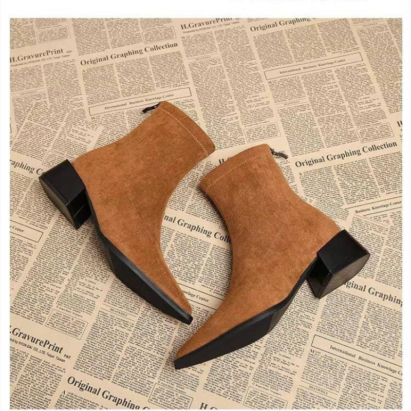 รองเท้าบูทส้นเตี้ยผู้หญิงสไตล์ - Winter Clothing For Woman บทวิจารณ์และราคา