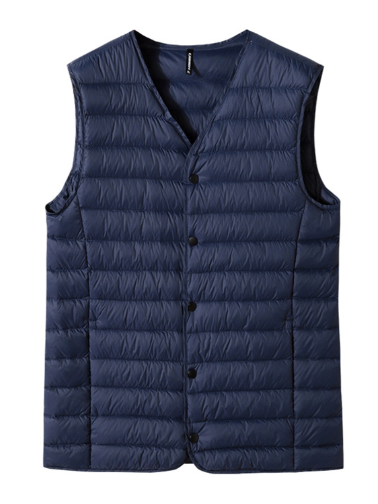 เสื้อกั๊กผู้ชายคอวีใหม่2023ฤดู - Padded Vest Gilet บทวิจารณ์และราคา