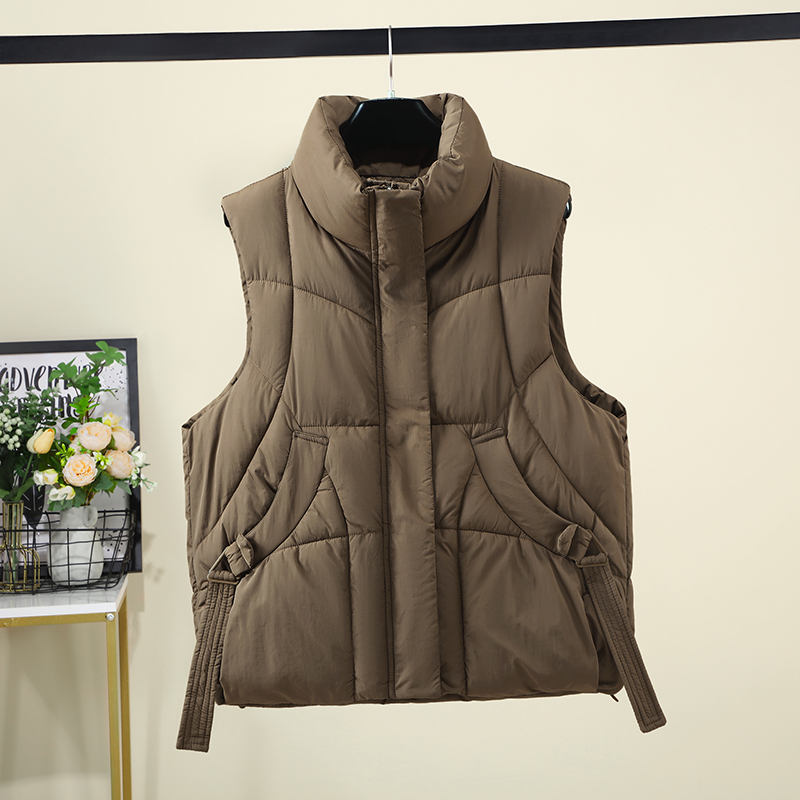 เสื้อกั๊กผู้หญิงคอสูงแบบมีเชือ - Padded Vest Gilet บทวิจารณ์และราคา
