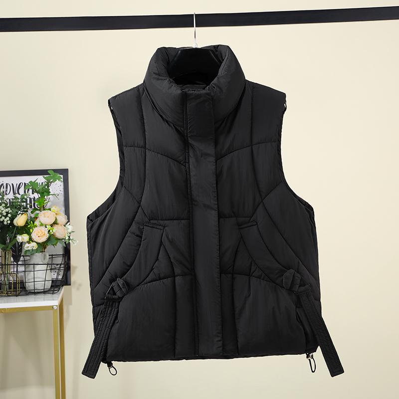 เสื้อกั๊กผู้หญิงคอสูงแบบมีเชือ - Padded Vest Gilet บทวิจารณ์และราคา