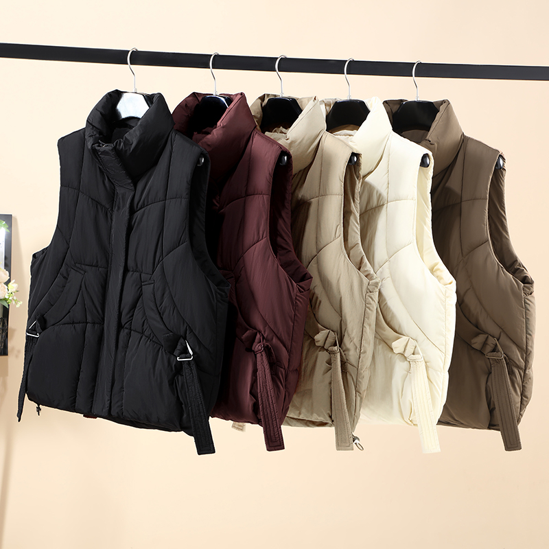 เสื้อกั๊กผู้หญิงคอสูงแบบมีเชือ - Padded Vest Gilet บทวิจารณ์และราคา