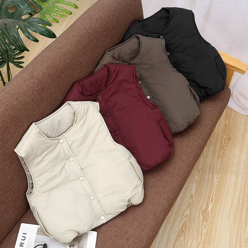 เสื้อกั๊กเด็กวัยรุ่น คอกลม บุฟ - Padded Vest Gilet บทวิจารณ์และราคา