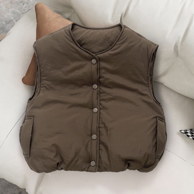 เสื้อกั๊กเด็กวัยรุ่น คอกลม บุฟ - Padded Vest Gilet บทวิจารณ์และราคา